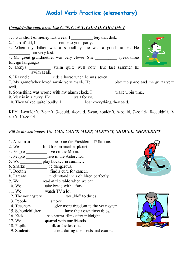 Modals Verbs Worksheets