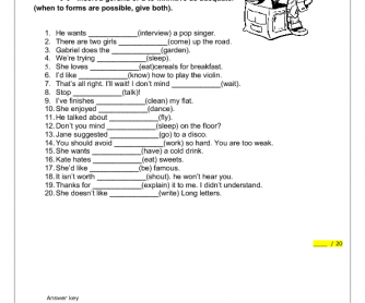 Gerund vs To-Infinitive Worksheet