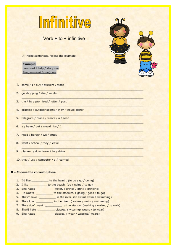 Infinitive Worksheet