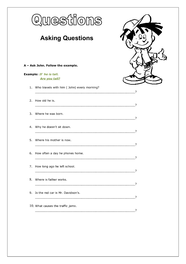 Asking Questions Worksheet