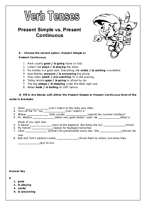 Verb Tenses Present Simple Vs Present Continuous Worksheet 0 Hot Sex Picture 1841