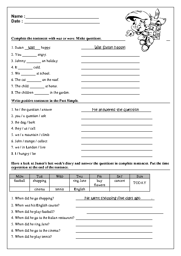 Past Simple Revision Worksheet
