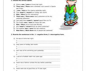 There + to Be – Past Simple Worksheet