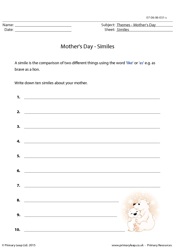 46 FREE Mother's Day Worksheets and Lesson Plans