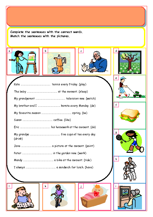 Activities For Present Continuous Tense