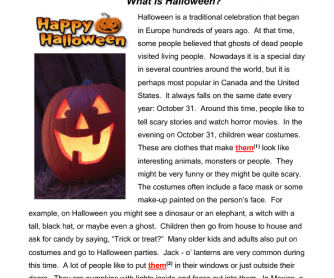 What is Halloween? Reading & Grammar Practice