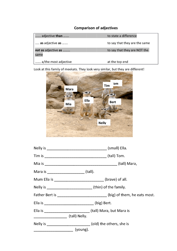 330 FREE Degrees Of Comparison Worksheets: Teach Degrees of Comparison