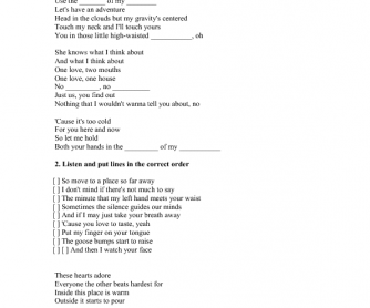 Song Worksheet: Sweater Weather by The Neighbourhood