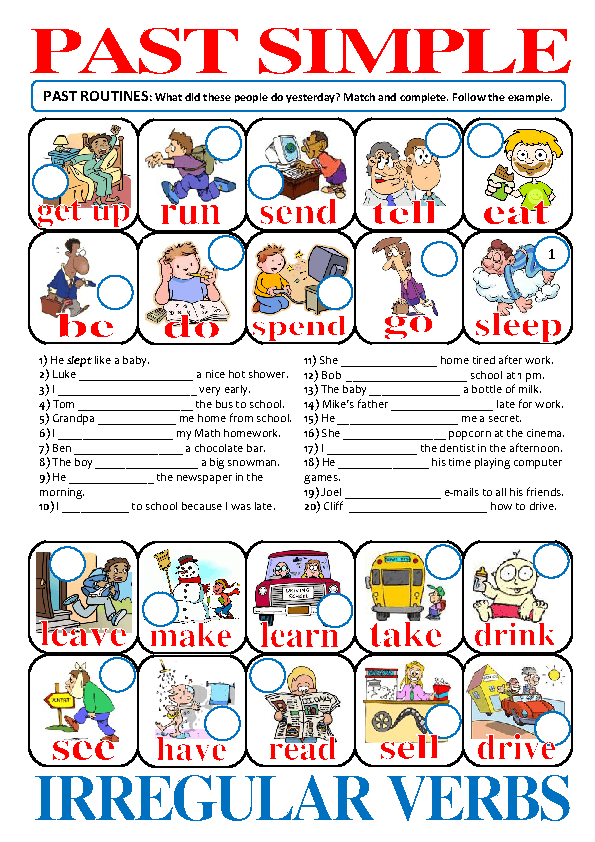 Past Simple Be Worksheets