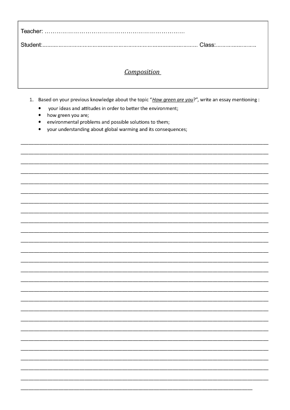 Global environment essay