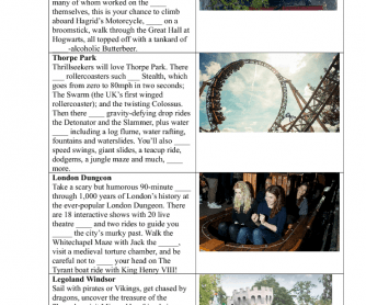 Reading Worksheet: Theme Parks
