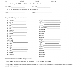 Regular Verbs Exercises and Pronunciation