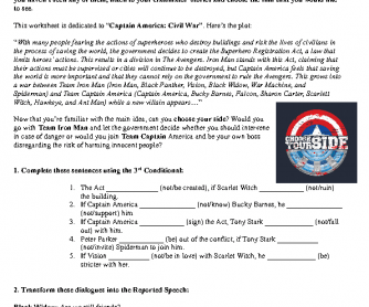 Captain America: Civil War - 3rd Conditional, Reported Speech, Degrees