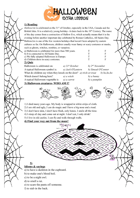 Halloween Activity Sheets Printable