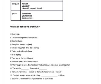 20 Free Reflexive Pronouns Worksheets