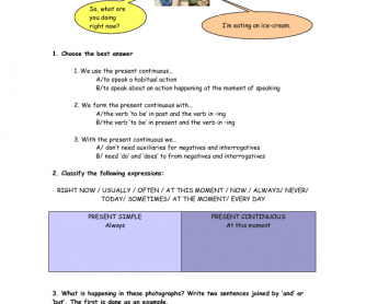 184 free present simple vs present continuous worksheets