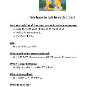 207 Free Getting To Know Each Other Worksheets