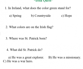 40 Free Saint Patrick S Day Worksheets