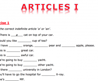 48 Free Mixed Article Worksheets