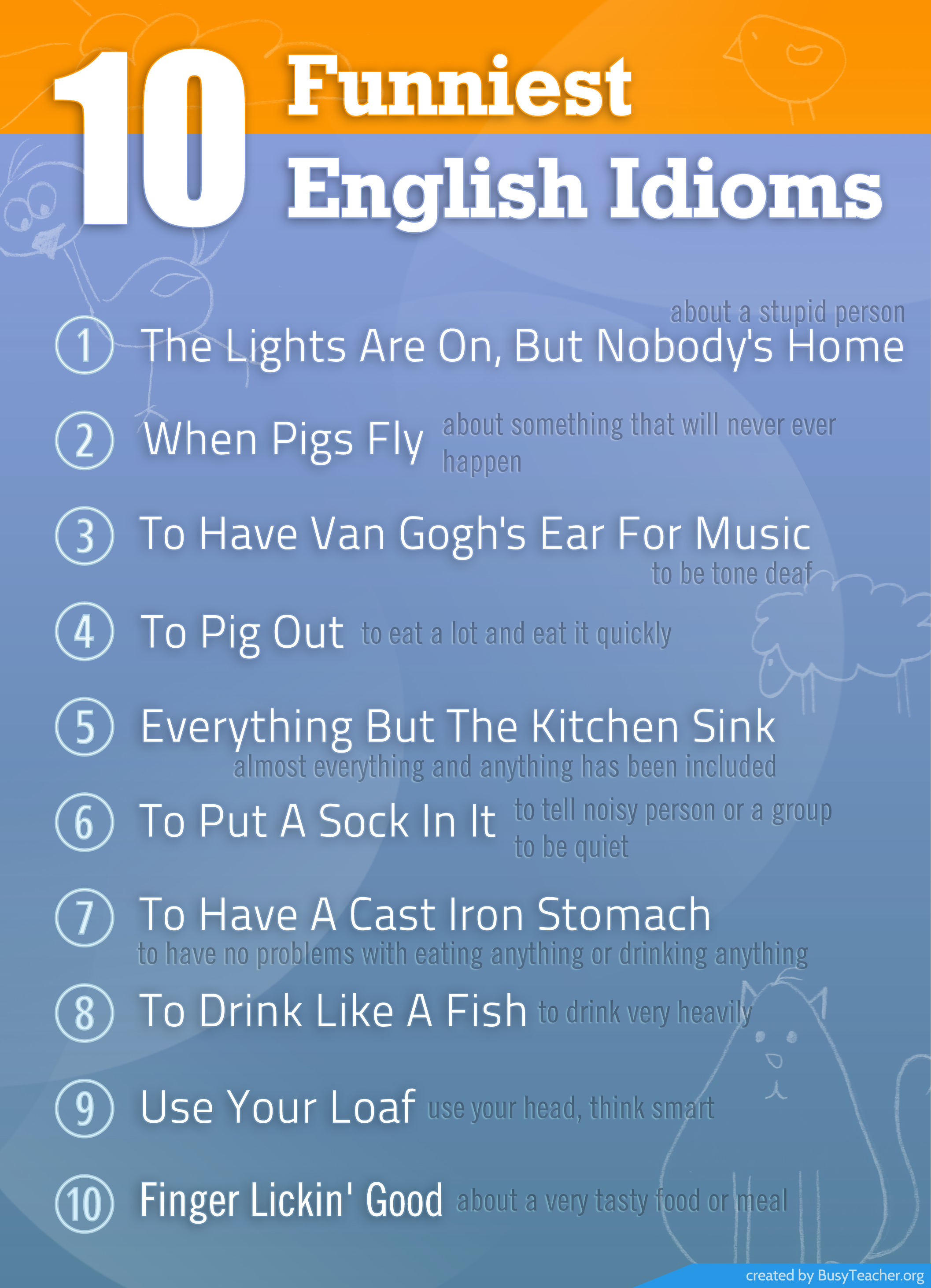 10 Funniest English Idioms  Poster