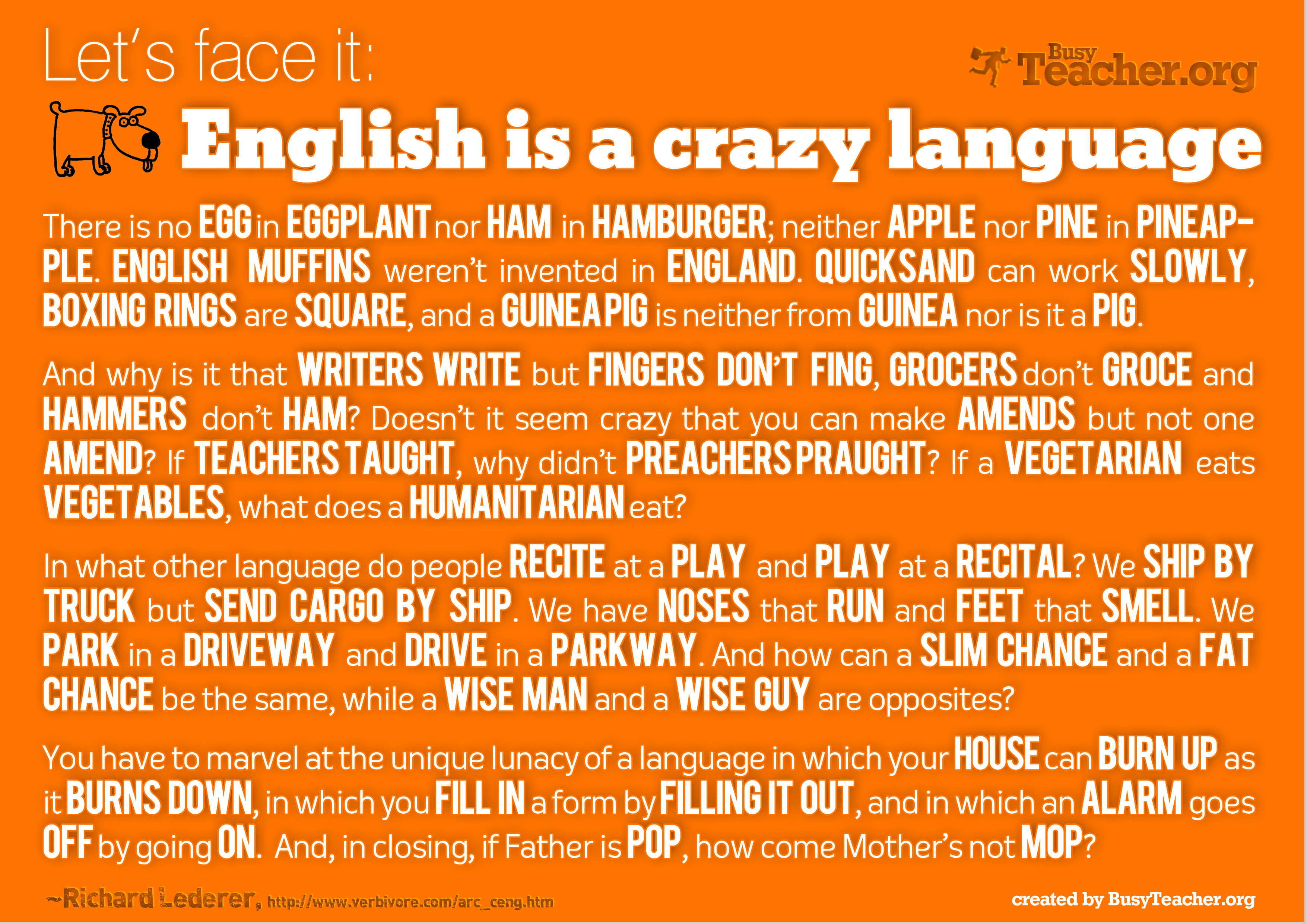 english is a crazy language poster