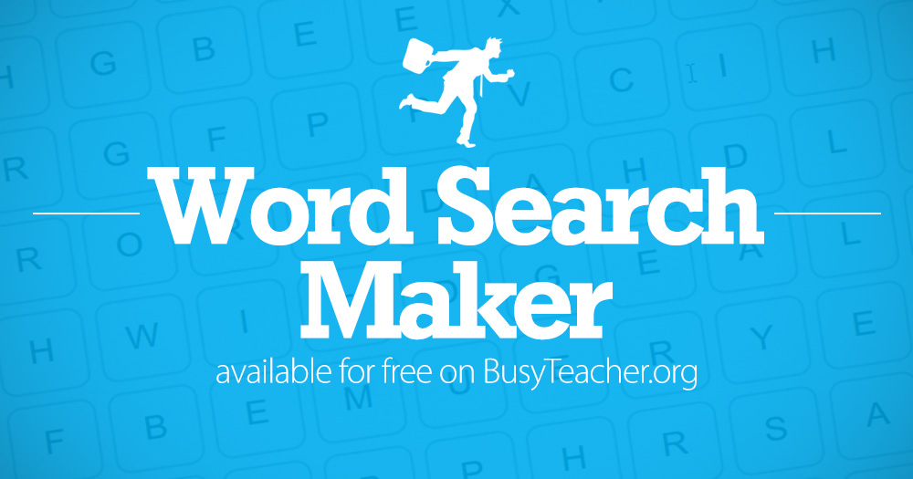 Create A Word Search In Seconds With Our FREE Word Search Maker From 5x5 To 15x15 Grid Any