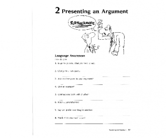 Words for presenting an Argument