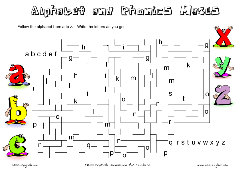 alphabet maze 1