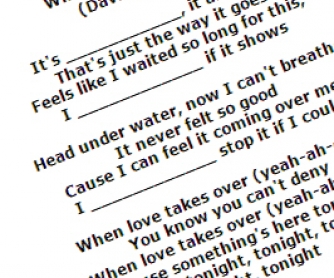 Songs About Love: 3 Sets of Lyrics with Gaps