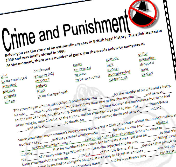 year worksheet idioms 4 Worksheet Crime and Punishment