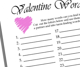 Valentine Word Challenge