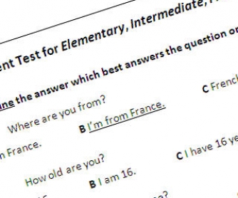 Placement Test to Define the Level of Your Students