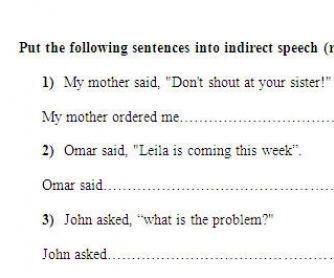 Indirect/reported speech