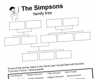 The Simpsons - Family Tree (1/2) - worksheet