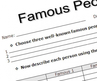 Describing Famous People Printable Worksheet