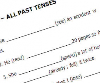 Test on Past Tenses and Present Perfect