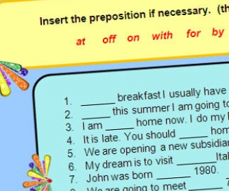 Prepositions Printable Worksheet