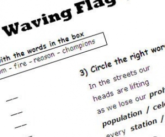 Waving Flag by K'naan and David Bisbal: Song Worksheet