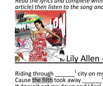 Song Worksheet: Lily Allen - LDN (WITH VIDEO)
