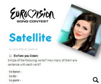 Eurovision 2010 Song Worksheet: Satellite by Lena Meyer-Landrut (WITH VIDEO)