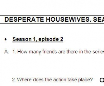 Desperate Housewives Worksheet: Season 1, Episodes 2 and 3