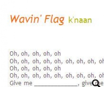 Song Worksheet: Waving Flag - another alternative