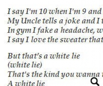 Song Worksheet: White Lie Song from Lie to Me series (WITH VIDEO)