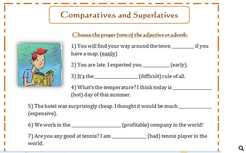 High superlative form. Comparative and Superlative adjectives упражнения. Comparative adjectives задания.