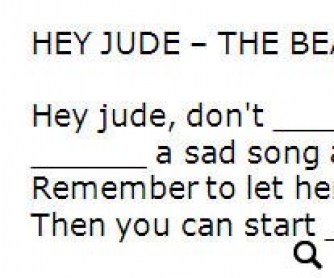 Song Worksheet: Hey Jude by The Beatles (WITH VIDEO)