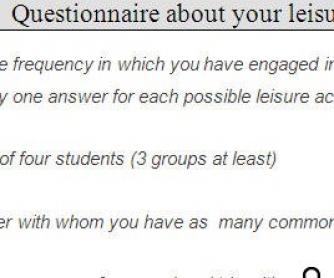 Leisure Time Activities Questionnaire