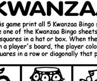 Kwanzaa Bingo and Coloring Pages
