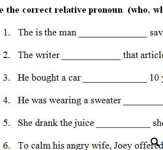 18 FREE Adjective Clauses Worksheets