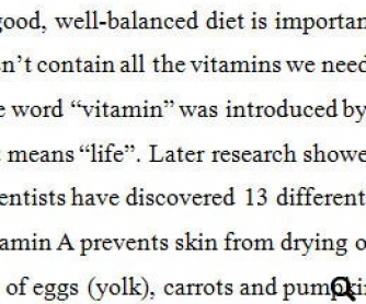 Nutrition Worksheet: Why Are Vitamins Important?