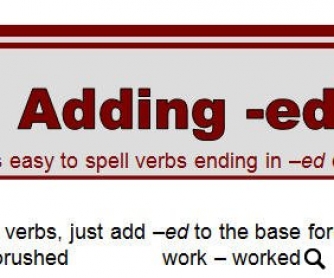 Spelling -ed Words Worksheet